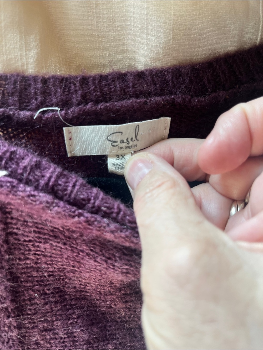 easel Women's Scoop Neck Sweater in Plum 3xl - Picture 5 of 8